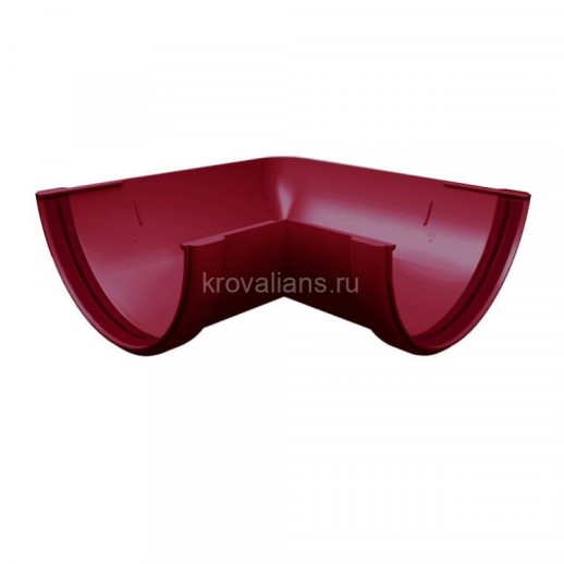 GL Standart 120/87 Угол желоба 90 град. универсальный ПВХ Grand Line бордо (RAL 3005) (24 шт./уп.)