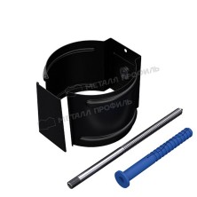 Держатель трубы (на кирпич) МЕТАЛЛ ПРОФИЛЬ PURMAN BLACK EDITION 125/100 Ral 9005