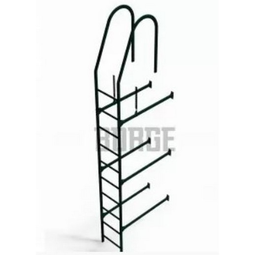 Комплект лестница фасадная BORGE (верхняя секция) 2,7 м, зелёный мох (RAL 6005)