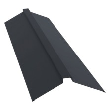 Планка конька плоского 150х40х150 0,5 Velur X RAL 7024 мокрый асфальт (2м)