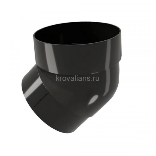 Колено трубы 45 град. ПВХ GL черное (RAL 9005)