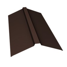 Планка конька прямоугольного 150х30х150 0,5 Satin с пленкой RAL 8017 шоколад (2м)