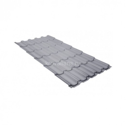 Металлочерепица Grand Line (Гранд Лайн) квинта плюс 0,5 Satin RAL 9006 /1 кв.м./