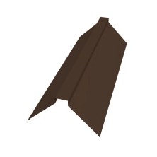 Планка конька плоского 115х30х115 0,5 Satin с пленкой RAL 8017 шоколад (2м)