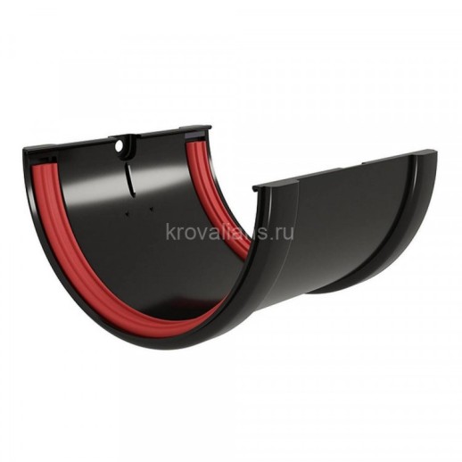 Соединитель желобов Классика 120 ПВХ GL черный (RAL 9005)