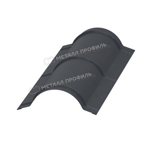 МеталлПрофиль Планка конька круглого R110х2000 (VALORI-20-Grey-0.5) /1 шт/