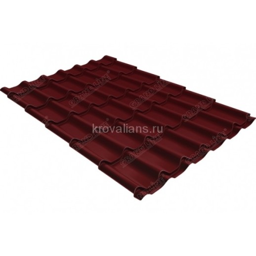Металлочерепица Grand Line (Гранд Лайн) модерн 0,4 PE RAL 3005 /1 кв.м./