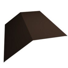Планка конька плоского 190х190 0,5 Satin с пленкой RAL 8017 шоколад (2м)