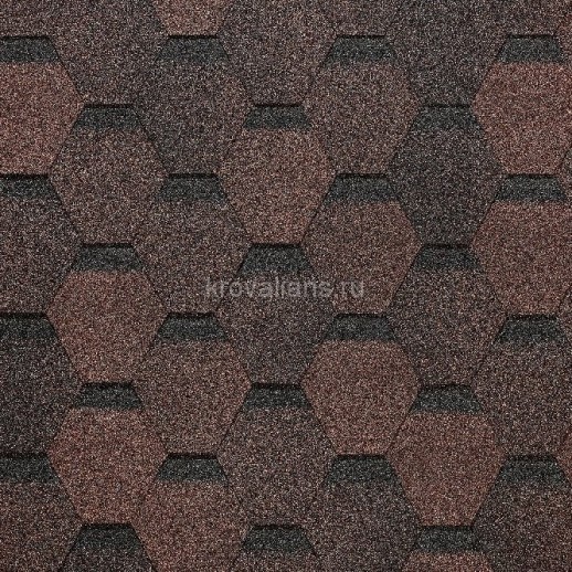 Гибкая черепица Docke Pie (Деке Пай) EURASIA ШЕСТИГРАННИК (Коричневый) 1 кв.м