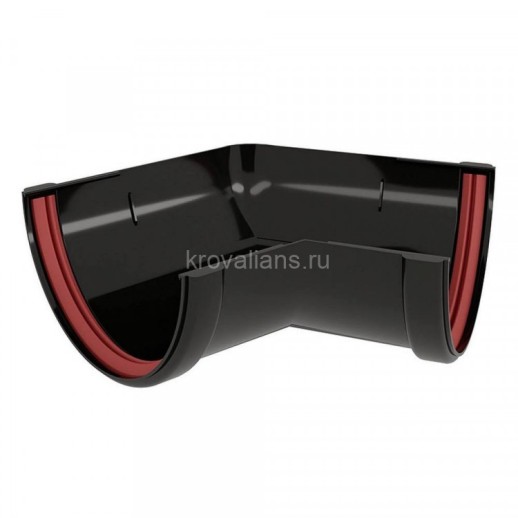 Угол желоба 135 град.Классика 120 ПВХ GL черный (RAL 9005)