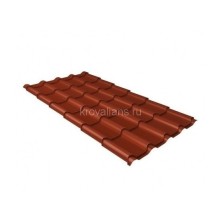 Металлочерепица Grand Line (Гранд Лайн) камея 0,5 Satin Matt RAL 8004 /1 кв.м./