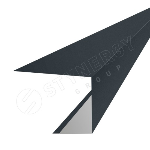 Планка завершающая 200х38х25 3000 Фальц Stynergy (Стальной Бархат-9005-0.5)