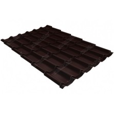 Металлочерепица Классик ("Classic") 0,5 Rooftop Бархат RR 32 темно-коричневый