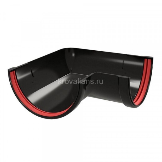 Угол желоба 90 град.Классика 120 ПВХ GL черный (RAL 9005)