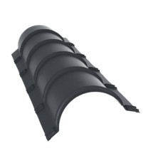 Планка малого конька полукруглого 0,5 Drap TX RAL 7024 мокрый асфальт (1,97м)