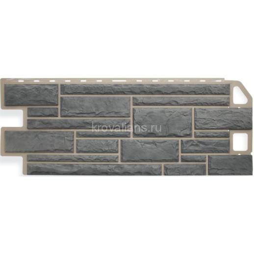 Панель Камень СЕРЫЙ (1,140м х 0,480 м х 0,019м) 4,38 кв.м/уп. Альта Профиль 10шт/уп