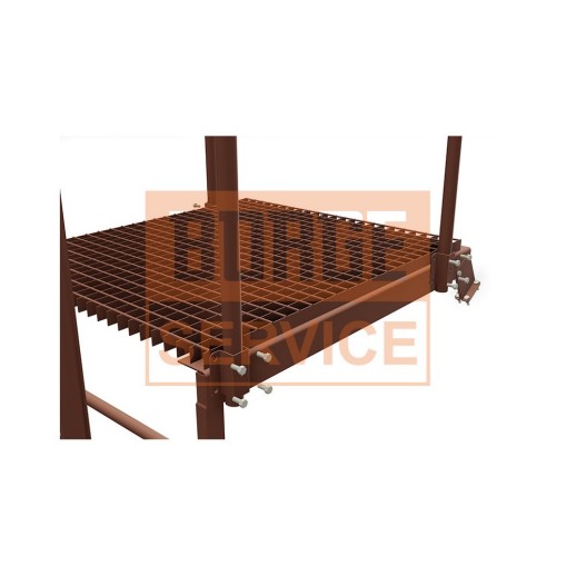 Площадка переходная BORGE 800х800мм с ободом, оцинк., антрацитово-серый (RAL 7016)