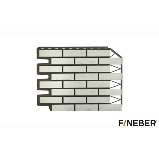 FineBer Фасадная панель Кирпич баварский, белый 795 х 595 (шт 0,41м2), 10 шт/уп