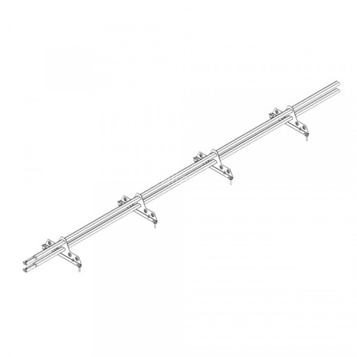 Снегозадержатель ROOFsystems PROMO ZN 40*20(овал), 3м, NEXT 4 опоры (Т-образн.) RAL 7024