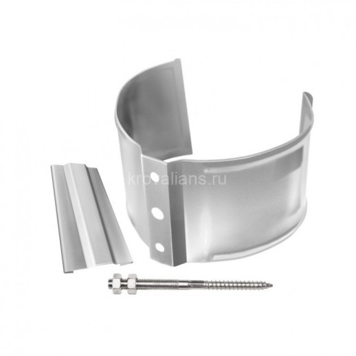 GL Standart 120/87 Хомут трубы метал. на камень GL ПВХ белый (120 шт./уп.)