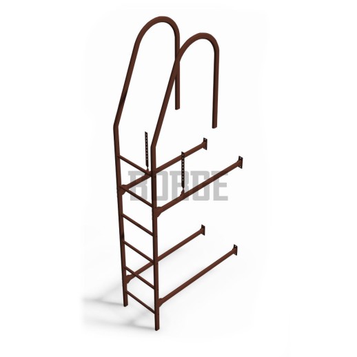 Комплект лестница фасадная BORGE (верхняя секция) 1,8 м , Коричневый (RAL 8019)