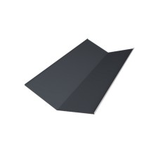 Планка ендовы нижней 300х300 0,5 Satin с пленкой RAL 7024 мокрый асфальт (2м)