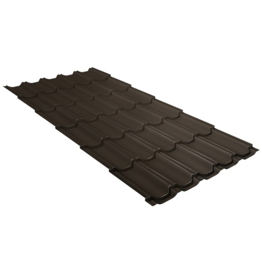 Металлочерепица квинта плюс 0,5 Velur X RR 32 темно-коричневый