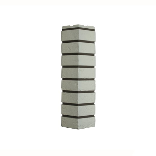 FineBer Угол наружный к фасадной панели Кирпич баварский белый 589 х 155 . 9 шт/уп