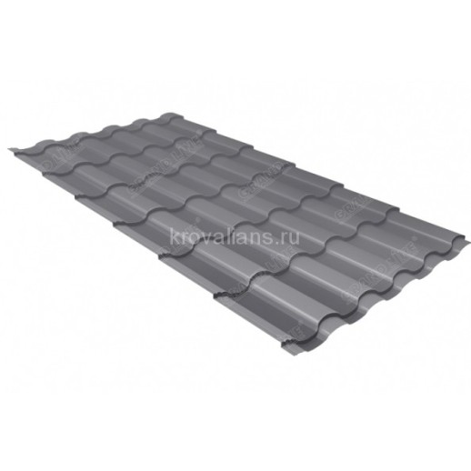 Металлочерепица Grand Line (Гранд Лайн) кредо 0,5 Satin RAL 7004 /1 кв.м./