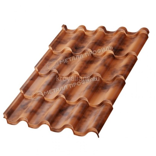 Металлочерепица МеталлПрофиль Монтерроса-ML (CLOUDY-02-Anticato-0.5) /1 кв.м./