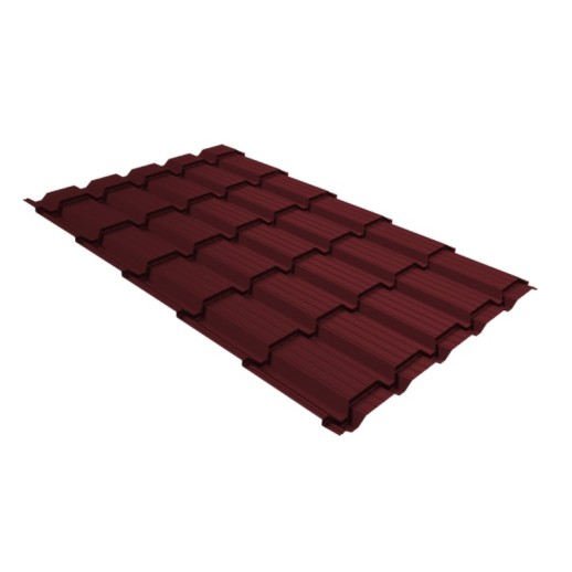 Металлочерепица "Квадро профи (Верховье)" ("Quadro Profi") v01 0,5 Satin RAL 3005 красное вино