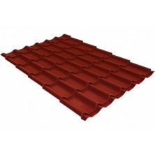 Металлочерепица Классик ("Classic") 0,5 Satin RAL 3009 оксидно-красный