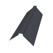 Планка конька плоского 115х30х115 0,5 Satin с пленкой RAL 7024 мокрый асфальт (2м)