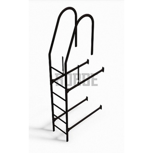 Комплект лестница фасадная BORGE (верхняя секция)  1,8 м, лиственно-зеленый (RAL 6002)