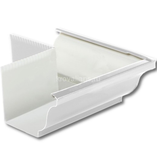 МП GS Угол желоба наружный 90, RAL 9010, белый