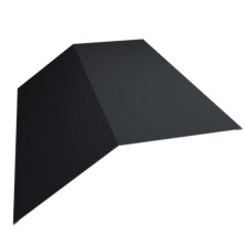 Планка конька плоского 190х190 0,5 Satin с пленкой RAL 7024 мокрый асфальт (2м)