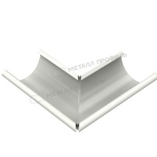 Угол желоба наружный МЕТАЛЛ ПРОФИЛЬ Foramina PUR 150/100 RAL 9010, белый