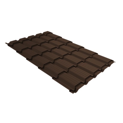 Металлочерепица "Квадро профи (Верховье)" ("Quadro Profi") v01 0,5 Satin Matt TX RAL 8017 шоколад