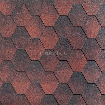 Гибкая черепица Katepal (Катепал) Jazzy (Красный) /1 кв.м/