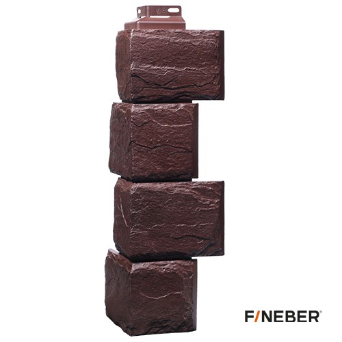 FineBer Угол наружный Камень природный Коричневый 455х137мм, 10шт/уп