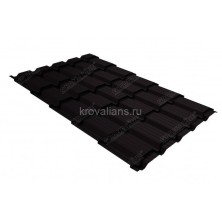 Металлочерепица Верховье Grand Line (Гранд Лайн) квадро 0,45 Drap TX RAL 9005 /1 кв.м./