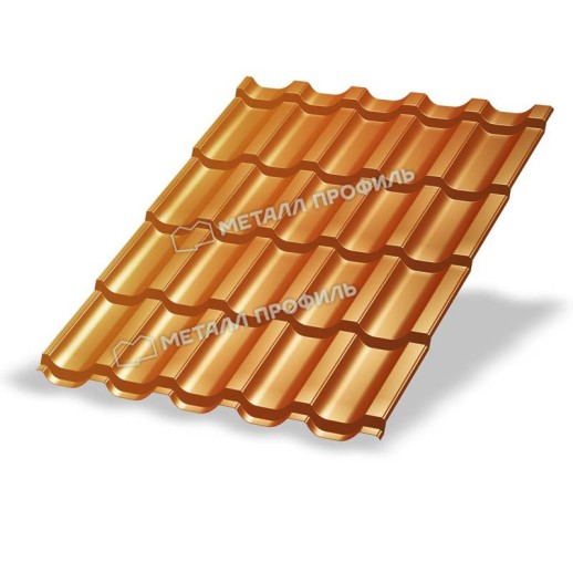 Трамонтана-S Металлочерепица МеталлПрофиль (Agneta-20-Copper\Copper-0.5) 1 кв.м