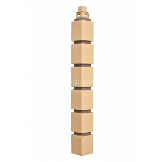 Угол наружный (МАЛЫЙ) Клинкерный Кирпич ЖЕЛТЫЙ (0,460м х 0,48м х 0,31м) Альта Профиль 10/уп