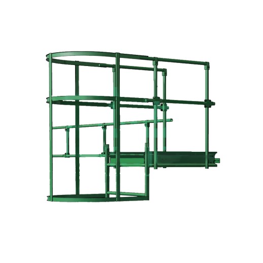 Площадка переходная BORGE 800х800мм с ободом, оцинк., окрашенный (RAL 6005)