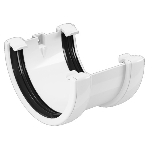 Соединитель желоба Rohrfit 120/80 Grand Line (Гранд Лайн) Белый 1 шт