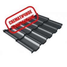 Профиль волновой модульный квинта Uno Grand Line c 3D резом 0,45 PE RAL 5021 водная синь