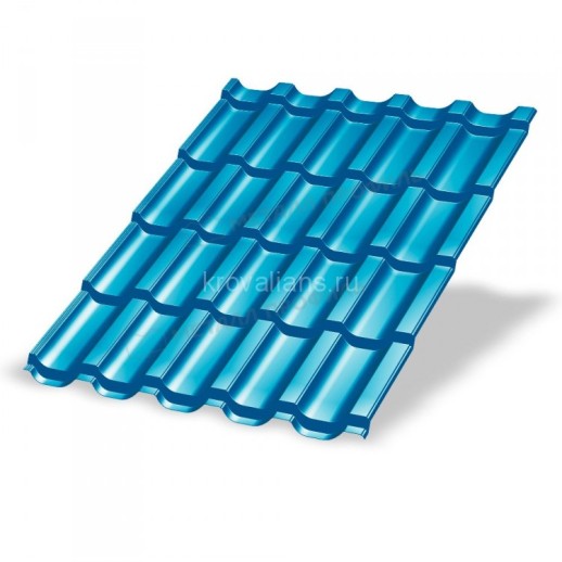 Металлочерепица МеталлПрофиль Трамонтана-M NormanMP (Полиэстер-01-5015-0.5) /1 кв.м/