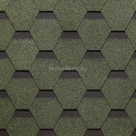 Гибкая черепица Docke Pie (Деке Пай) Standart Сота (Зеленый) /1 кв.м /