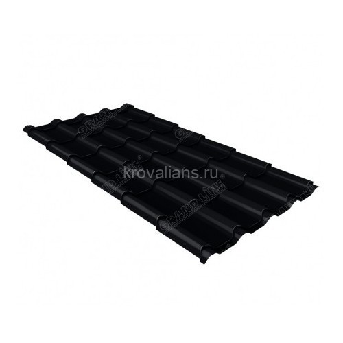 Металлочерепица Grand Line (Гранд Лайн) камея 0,45 Drap TX RAL 9005 /1 кв.м./