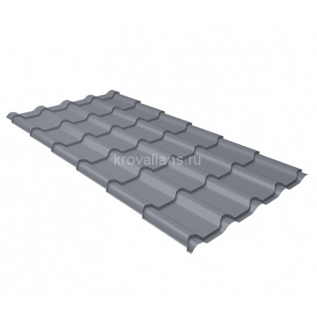 Металлочерепица Grand Line (Гранд Лайн) камея 0,45 PE RAL 9006 /1 кв.м./